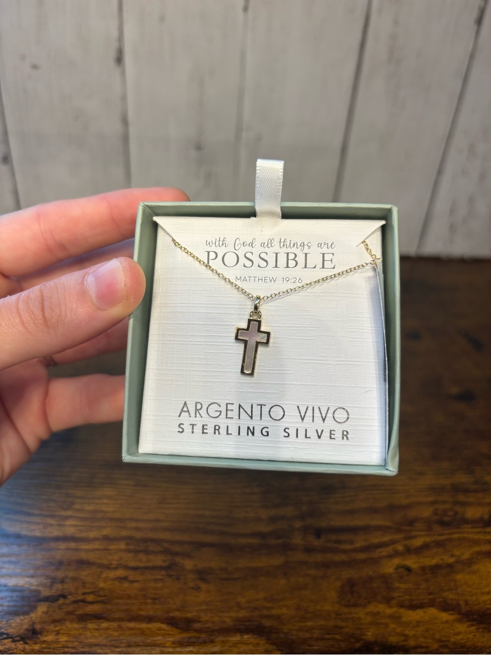 Argento Vivo Two-Tone Cross Necklace in Silver and Gold